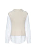 Joni Funnel neck vest overlayer beige flat view