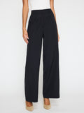 Joya mid-rise straight leg black pant front view