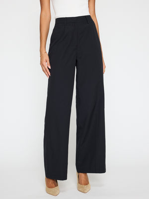 Joya mid-rise straight leg black pant front view