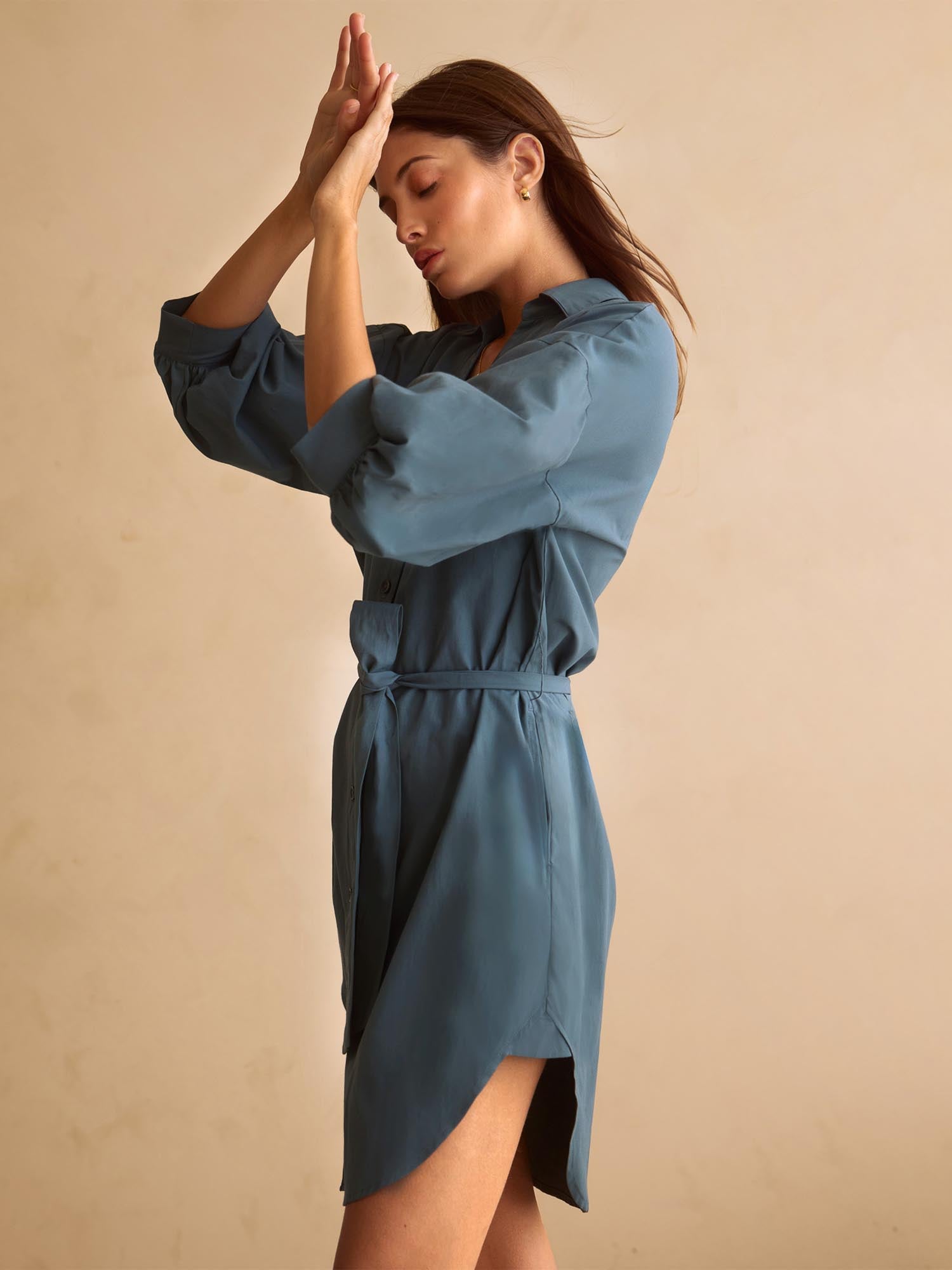 Womens belted clearance dress