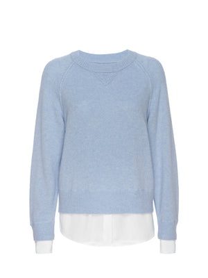 Looker Layered crewneck light blue sweater flat view