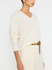 Leia V-neck beige sweater side view