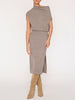 Lori cashmere sleeveless midi grey dress front view