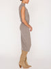 Lori cashmere sleeveless midi grey dress side view