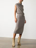 Lori cashmere sleeveless midi grey dress full view 2