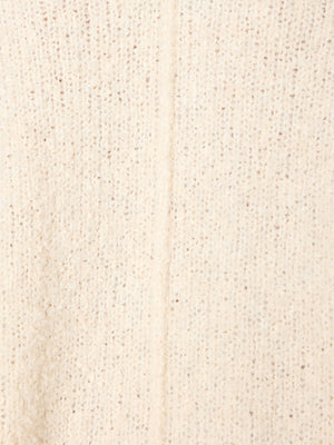 Malin ivory V-neck pullover sweater closeup view