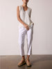 Morrow white layered V-neck tank top full view