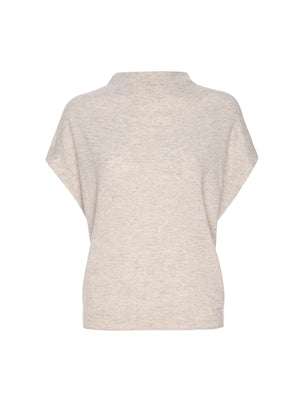 Morten funnel neck cashmere beige top flat view