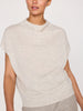 Morten funnel neck cashmere beige top front view 3