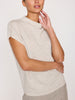 Morten funnel neck cashmere beige top front view 2