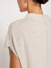 Morten funnel neck cashmere beige top closeup view