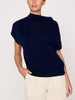 Morten funnel neck cashmere blue top front view 2