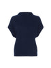 Morten funnel neck cashmere blue top flat view