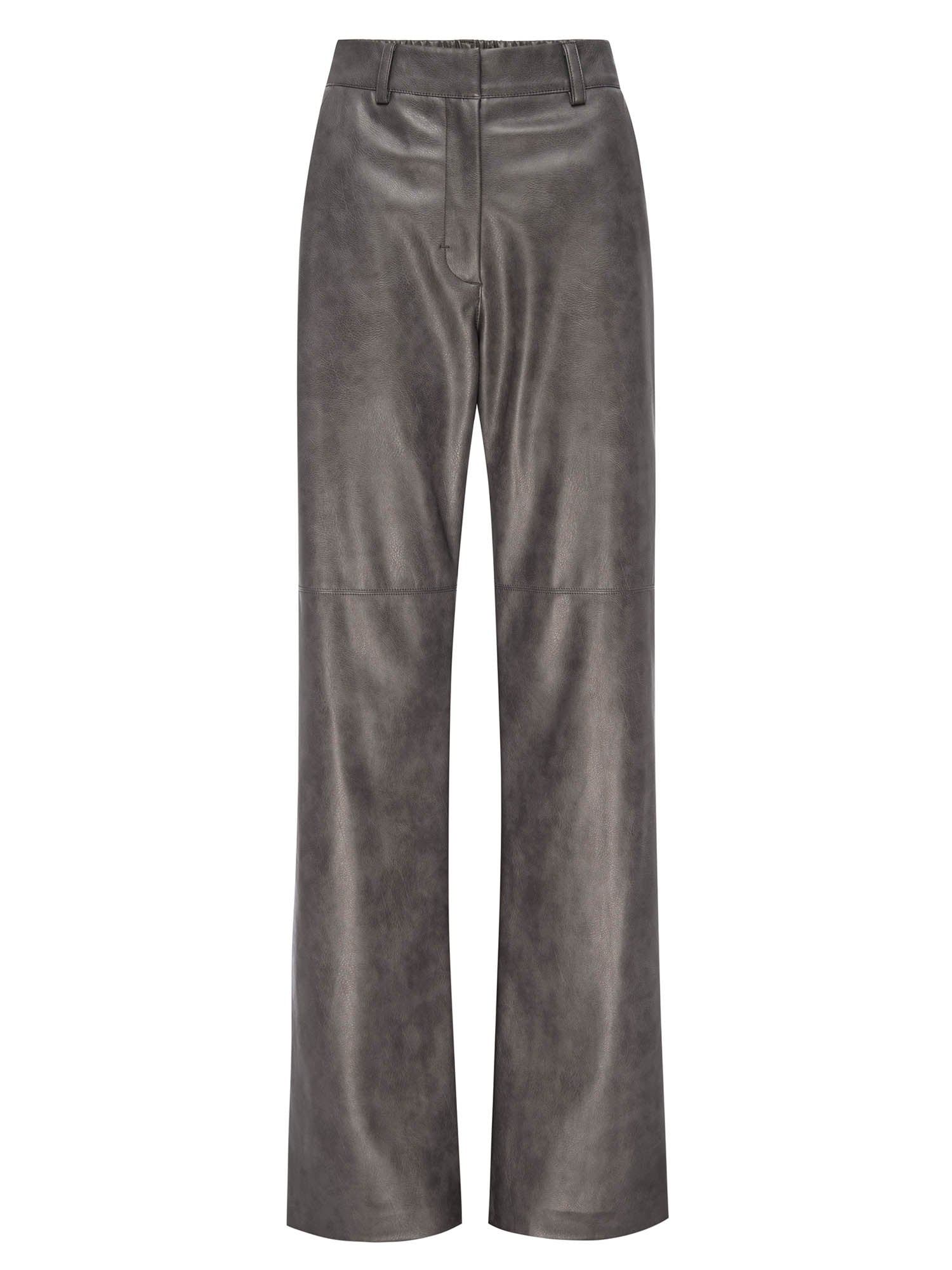 Namari straight leg brown vegan leather pant flat view