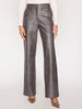 Namari straight leg brown vegan leather pant front view