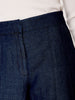 Odele blue cropped wide-leg pant closeup view