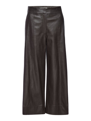 Odele brown cropped wide-leg pant flat view