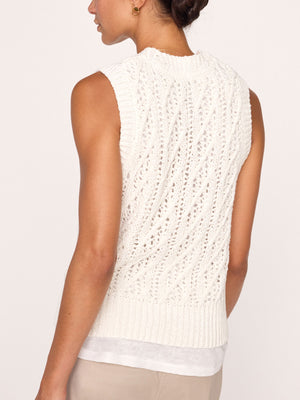 Otto layered white tank back view