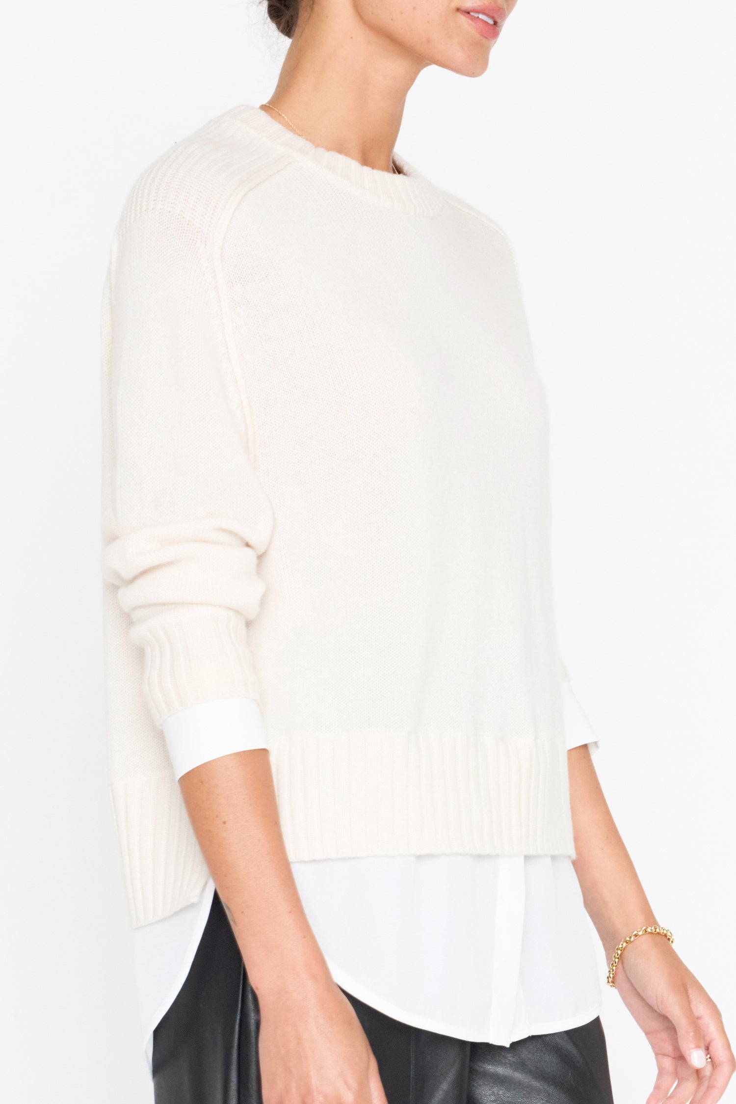 Women's Parson Crew Looker in Almond with White