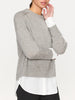 Parson cashmere-wool layered crewneck grey sweater side view 2