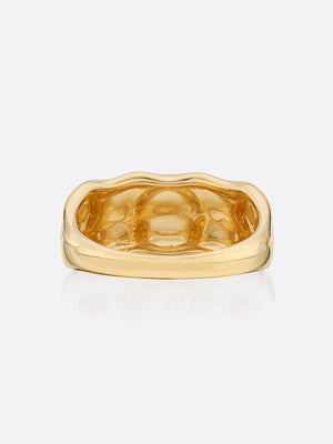 18k Yellow gold pavé diamond band ring inside view