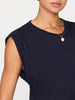 Reins navy crewneck muscle t-shirt close up