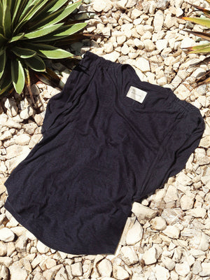 Reins navy crewneck muscle t-shirt flat view