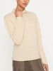 Rhone funnel neck beige sweater front view 3