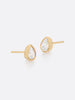 18k yellow gold Romance Pear Diamond Droplet earrings side view