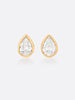 18k yellow gold Romance Pear Diamond Droplet earrings front view