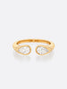 18k yellow gold Romance Pear Diamond Droplet ring front view