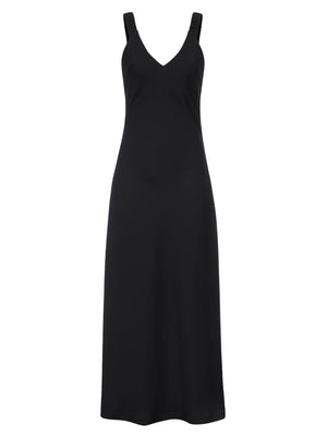 Stella sleeveless black v neck maxi dress flat view