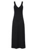 Stella sleeveless black v neck maxi dress flat view