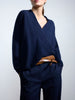 Siena v-neck pullover navy sweater front view