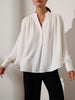 Soro v-neck long sleeve white top front view