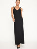 Stella sleeveless black v neck maxi dress front view