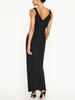 Stella sleeveless black v neck maxi dress back view