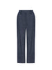 Talia blue cropped cotton linen pant flat view