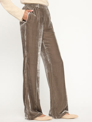 Tama velvet grey pant side view