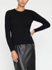 Tamsin Skinny Rib long sleeve black top front view