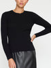 Tamsin Skinny Rib long sleeve black top front view