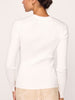 Tamsin Skinny Rib long sleeve white top back view