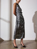 Trey silver midi dress side view