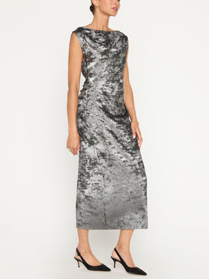 Trey silver midi dress side view 2