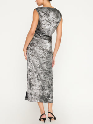 Trey silver midi dress back view