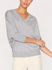 Ursa V-neck knitted grey top front view