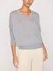 Ursa V-neck knitted grey top front view 2