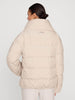 Vail nylon down beige puffer jacket back view