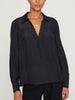 Anson black v-neck blouse front view 2