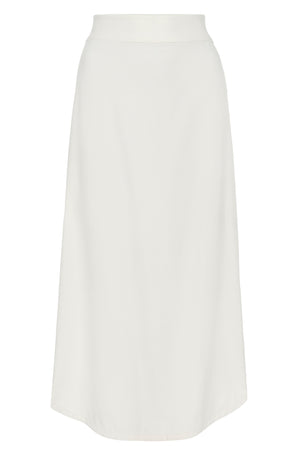 Cabas rounded hemline beige midi skirt flat view